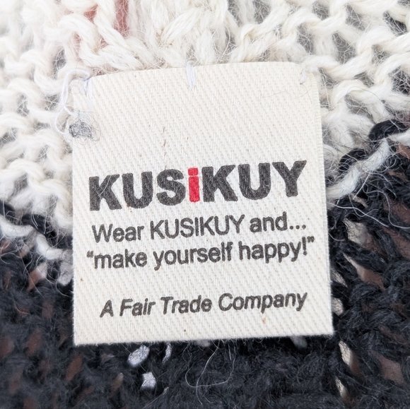 Rogan Organic Llama Alpaca Wool Fair Trade Chevron Cardigan Sweater Sz S/M - Picture 8 of 16